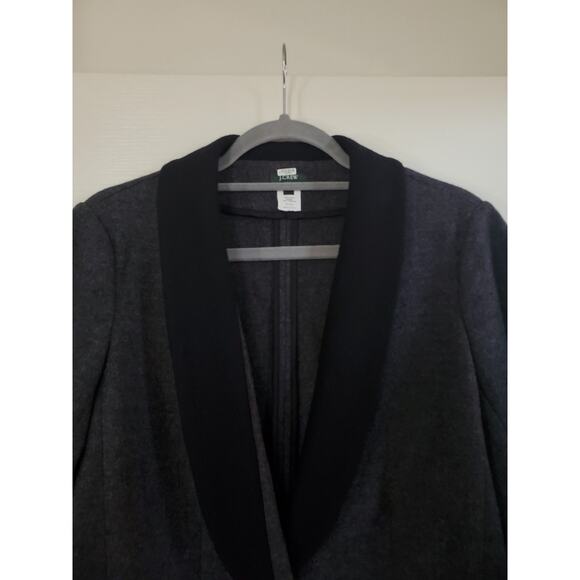 J. Crew Tuxedo 100% Wool Grey Black Preppy 1-Button Jacket Blazer, Women's 12 - Picture 4 of 13